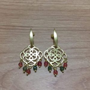 Aro Bañado en Oro con Piedras Naturales - D1868