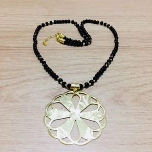 Collar Bañado en Oro con Piedras Naturales E5184 50 cm.