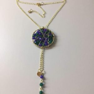 Collar Bañado en Oro con Piedras Naturales - E5186