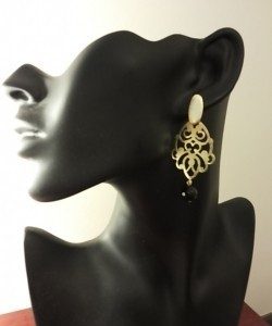 Aros Bañados en Oro con Piedras D1391