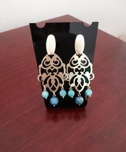 Aros Bañados en Oro con Piedras D1424