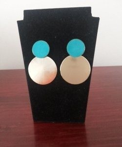 Aros Bañados en Oro con Cuero D1443