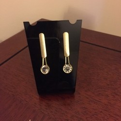 Aros Bañados en Oro con Piedra Natural D1542