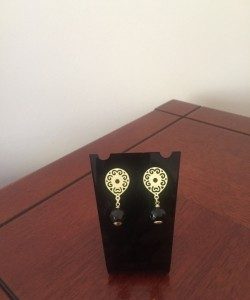 Aros Bañados en Oro con Piedras Naturales D1610