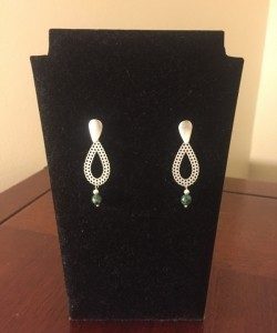 Aros Bañados en Plata con Piedra Natural D1634