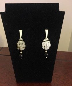 Aros Bañados en Oro con Piedras Naturales D1637