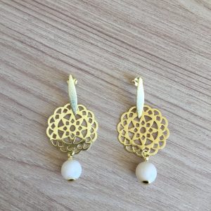 Aros bañados en Oro con Perlas D1770