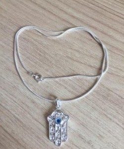 Cadena y Colgante Bañado en Plata 50 cm.