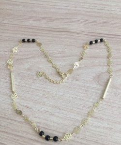 Collar Bañado en Oro con Piedras Natural E5159