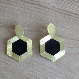 Aro bañado en Oro con Cuero D1797