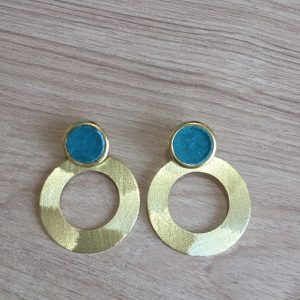 Aro bañado en Oro con Cuero D1799