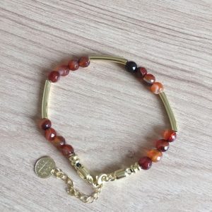 Pulsera  bañado en Oro con Piedras Naturales C3094