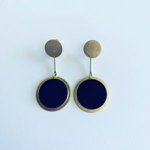 Aros Bañados en Oro con Cuero