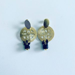 Aros Bañados en Oro con Piedras Naturales