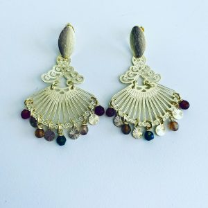 Aros Bañados en Oro con Piedras Natural