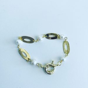Pulsera Bañada en Oro con Perlas de Rìo