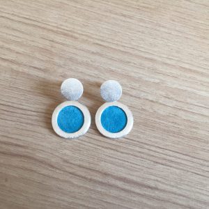 Aros bañados en Plata con Cuero D1894