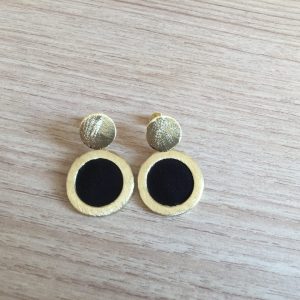 Aros Bañados en Oro con Cuero D1887