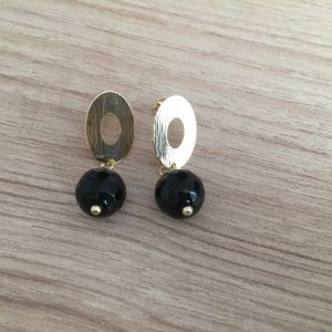 Aro Bañado en Oro con Piedra Natural D1900