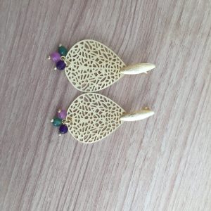 Aro Bañado en Oro con Piedras Naturales D1906