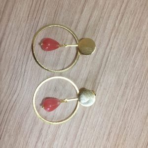 Aro Bañado en Oro con Piedra Natural D1907