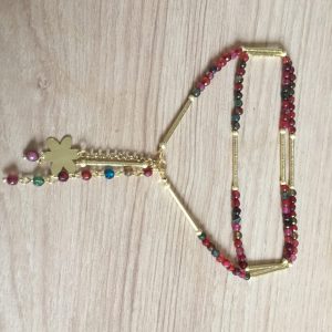 Collar Bañado en Oro con Piedras Naturales E5201