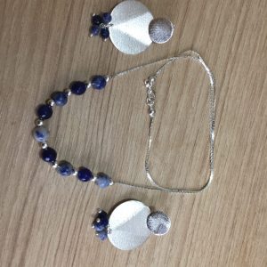 Conjunto Collar y Aro Bañado en Plata E5203