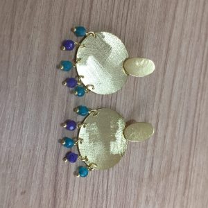 Aro bañado en oro con Piedras Naturales D1920