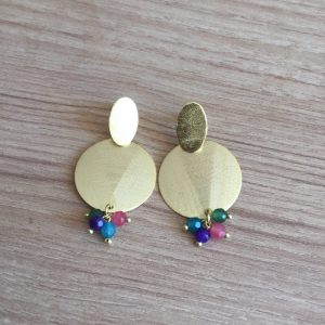 Aros Bañados en Oro con Piedras Naturales D 1925