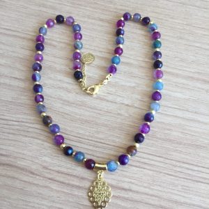 Collar Bañado en Oro con Piedras Naturales E 5207