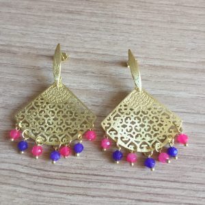 Aros Bañados en Oro con Piedras Naturales D 1936