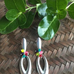 Aros Bañados en Plata con Piedras Naturales D 1950