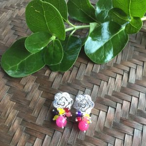 Aros Bañados en Plata con Piedras Naturales D 1953