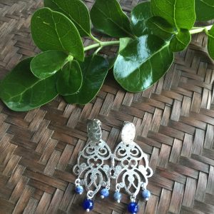 Aros Bañados en Plata con Piedras Naturales D 1954