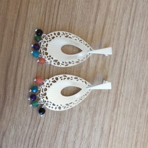 Aros Bañados en Plata con Piedra Natural D 1964