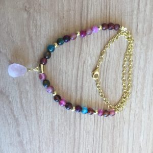 Collar Bañado en Oro con Piedras Naturales E 5220