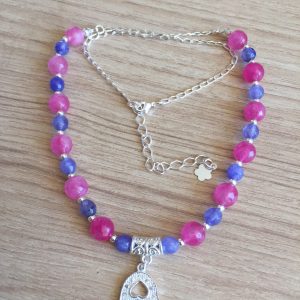 Collar Bañado en Plata con Piedras Naturales E 5227