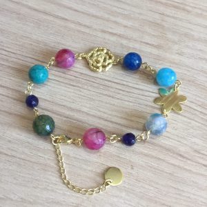 Pulsera Bañada en Oro con Piedras Naturales C 3112