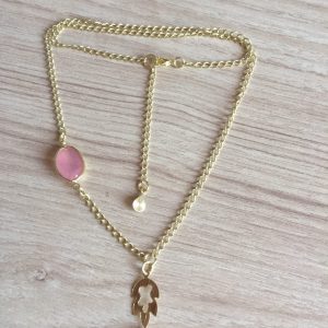 Collar Bañado en Oro con Piedras Naturales E 5238