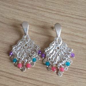 Aros Bañados en Plata con Piedras Naturales D 1992