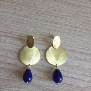 Aros Bañados en Oro con Piedra Natural D 2011