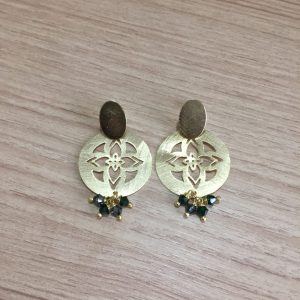 Aros Bañados en Oro con Cristales Naturales D 2016