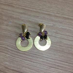 Aros Bañados en Oro con Piedras Naturales D 2018