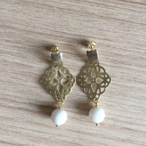 Aros Bañados en Oro con Piedra Natural D 2021