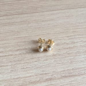 Aros Bañados en Oro con Perla D 2032