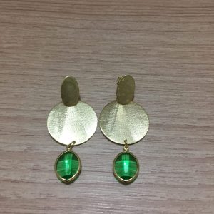 Aros Bañados en Oro con Cristal D 2055