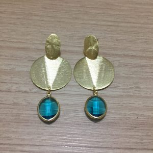 Aros Bañados en Oro con Cristal D 2056