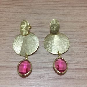 Aros Bañados en Oro con Cristal D 2058