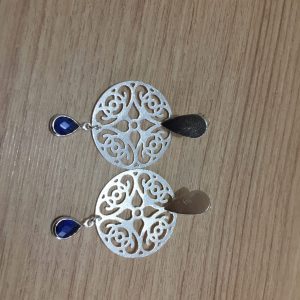 Aros Bañados en Plata con Cristal Natural D 2079