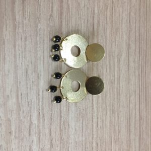 Aros Bañados en Oro con Piedras Naturales D 2104